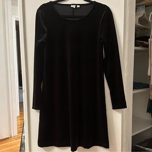 GAP Black Velvet Long Sleeve Mini Dress | Size Small